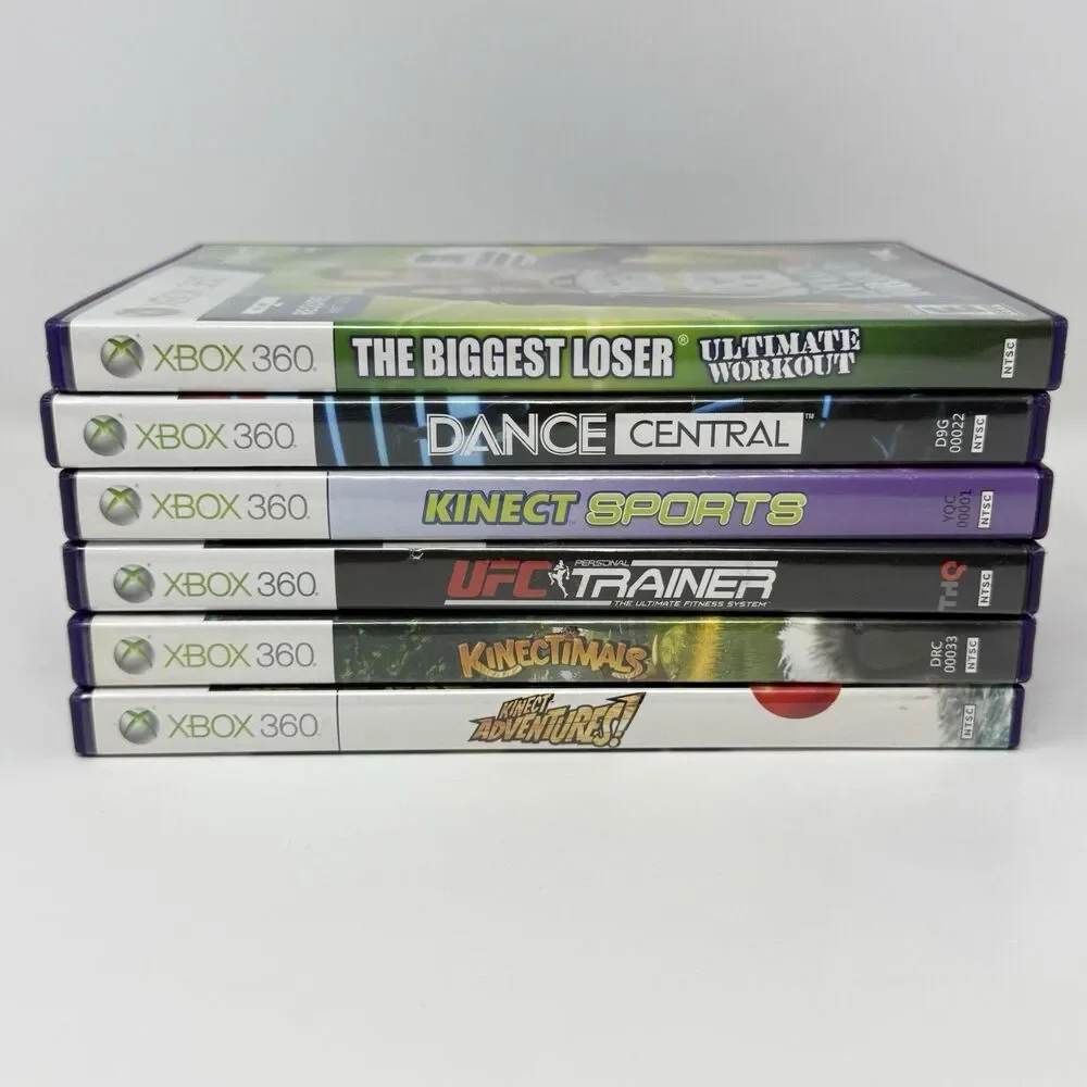Microsoft Xbox 360 Kinect Sensor Bar Box 6 Games AC Adapter Tested Bundle